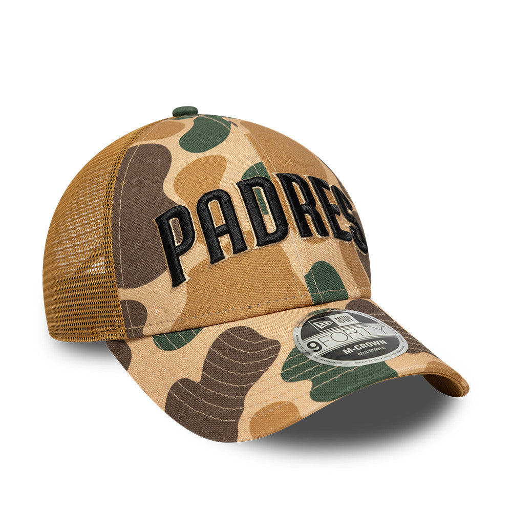 San Diego Padres MLB 9FORTY M-Crown Trucker Snapback New Era Camo Official Team Hat Sports Fan Cap Official NFL Team Hat Football Fan Cap