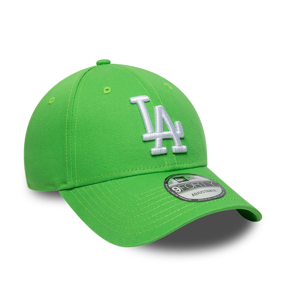 Los Angeles Dodgers MLB League Essential 9FORTY Strapback New Era Green White Official Team Hat Sports Fan Cap Official NFL Team Hat Football Fan Cap