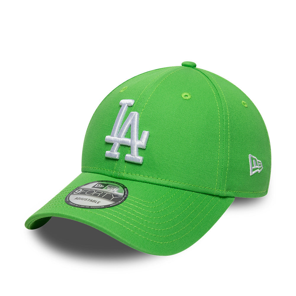 Los Angeles Dodgers MLB League Essential 9FORTY Strapback New Era Green White Official Team Hat Sports Fan Cap Official NFL Team Hat Football Fan Cap