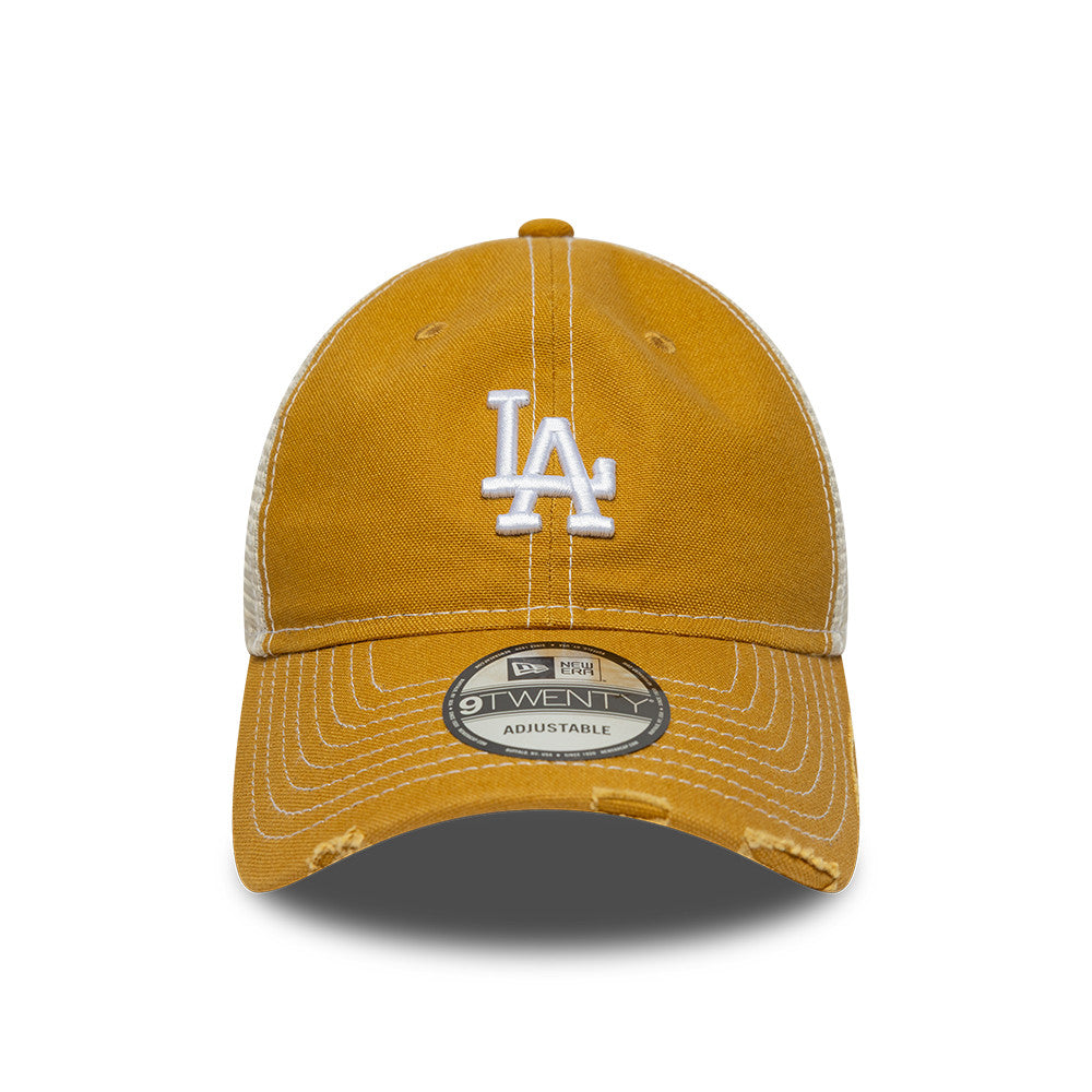 Los Angeles Dodgers MLB Distressed Cotton Canvas 9TWENTY Trucker New Era Official Team Hat Sports Fan Cap Official NFL Team Hat Football Fan Cap