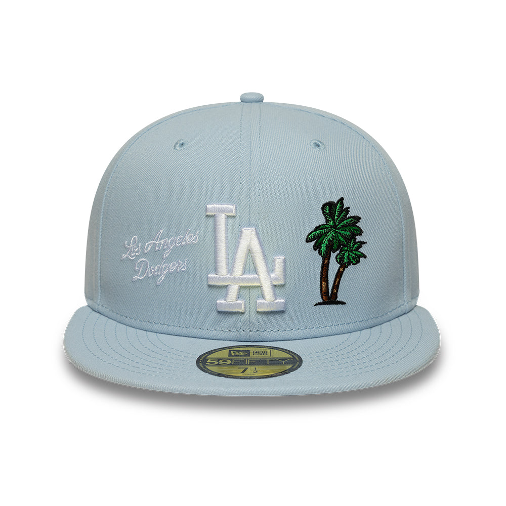 Los Angeles Dodgers MLB City Icon 59FIFTY Fitted New Era Sky Blue Official Team Hat Sports Fan Cap Official NFL Team Hat Football Fan Cap