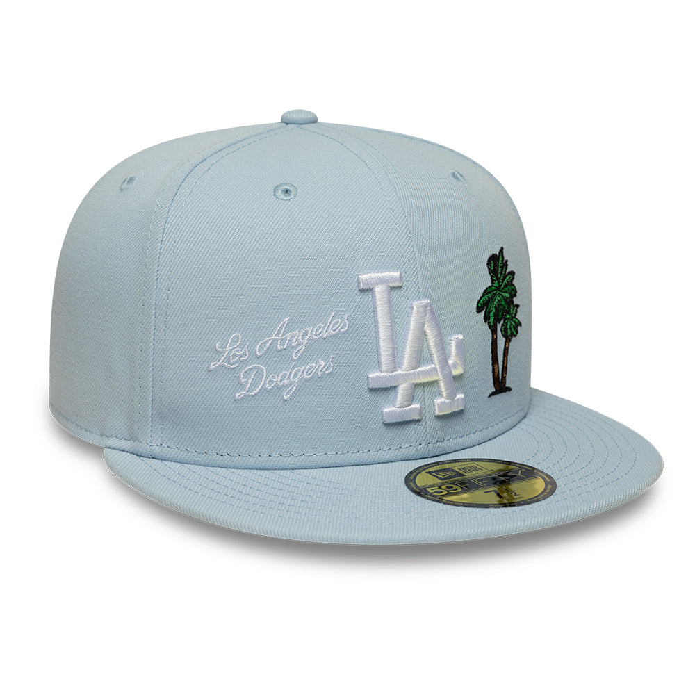 Los Angeles Dodgers MLB City Icon 59FIFTY Fitted New Era Sky Blue Official Team Hat Sports Fan Cap Official NFL Team Hat Football Fan Cap