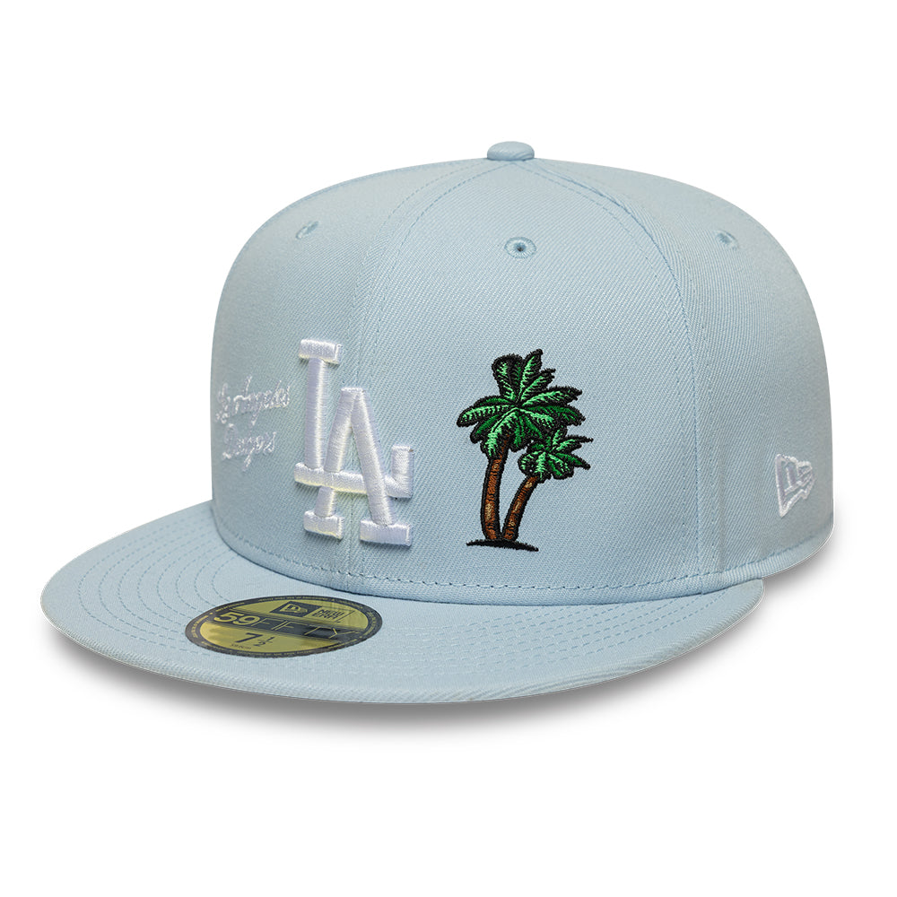 Los Angeles Dodgers MLB City Icon 59FIFTY Fitted New Era Sky Blue Official Team Hat Sports Fan Cap Official NFL Team Hat Football Fan Cap