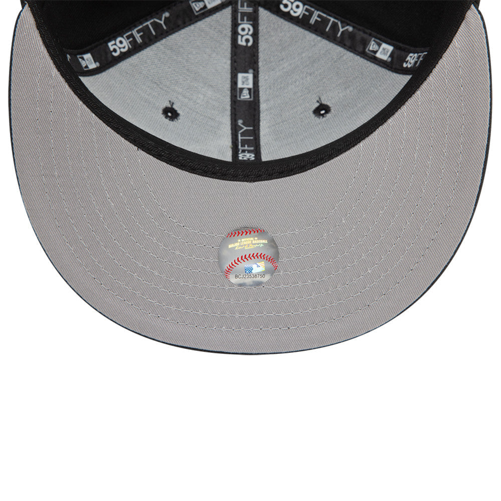 New York Yankees MLB Heart Icon 59FIFTY Fitted New Era Black White Official Team Hat Sports Fan Cap Official NFL Team Hat Football Fan Cap