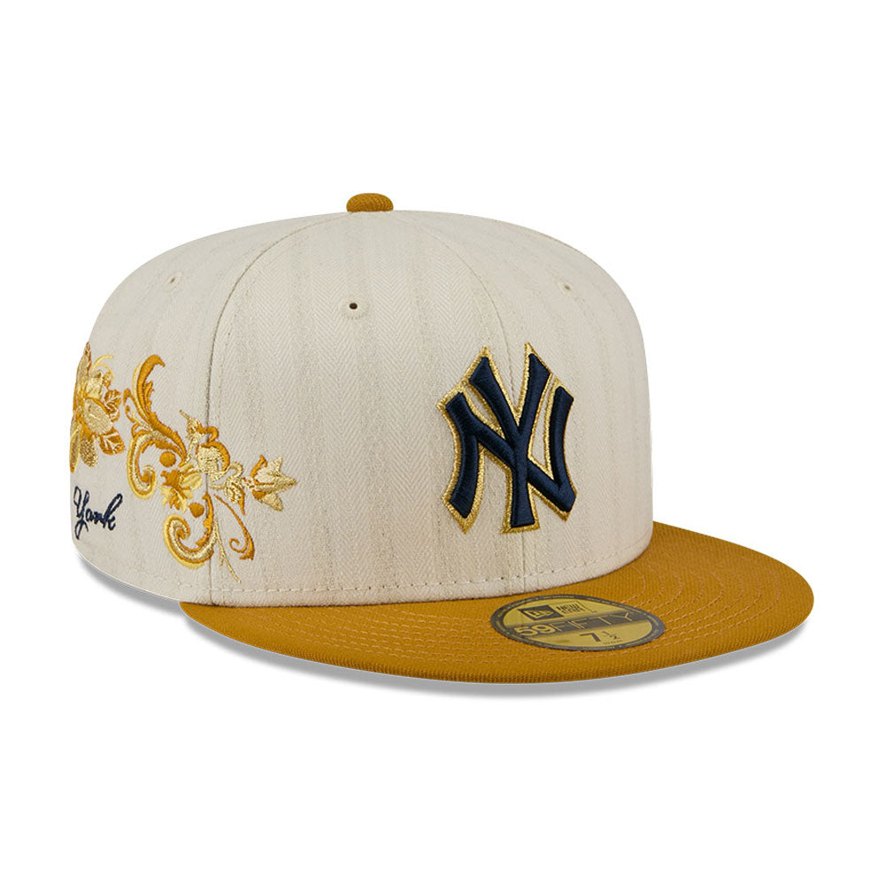 New York Yankees MLB 5950Day New Era Cream Gold Official Team Hat Sports Fan Cap Official NFL Team Hat Football Fan Cap