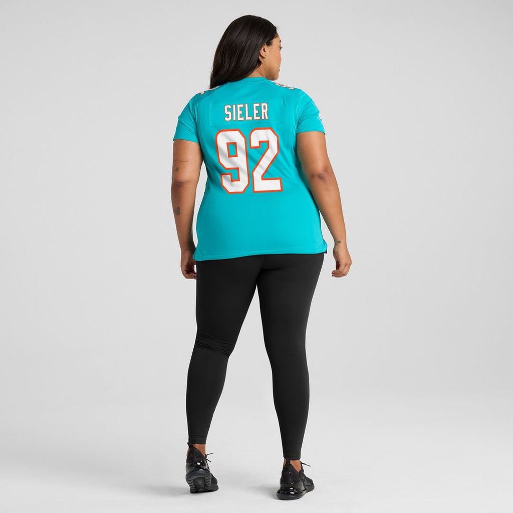 Zach Sieler Miami Dolphins Nike Women's Game Jersey - Aqua