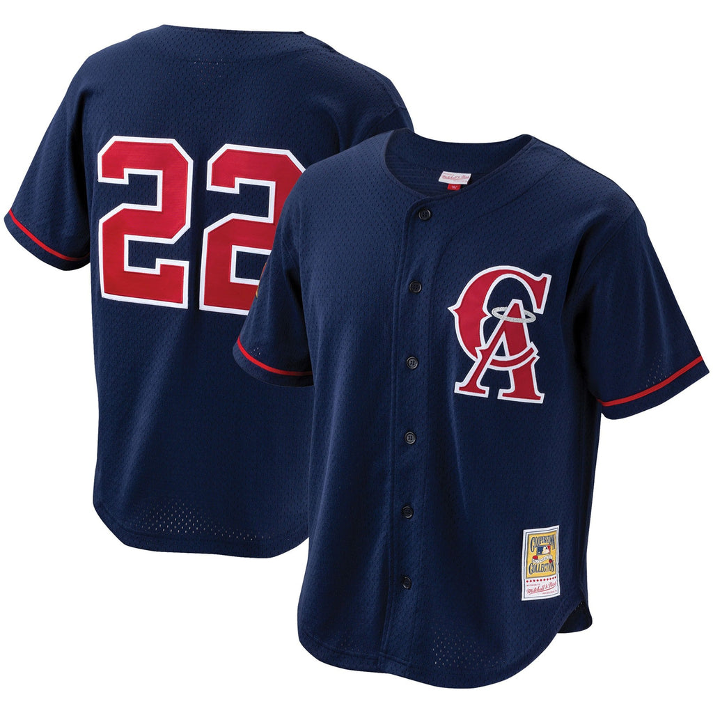 Men s Bo Jackson California Angels Mitchell And Ness Cooperstown Collection Authentic Batting Practice Jersey - Navy Official Team Jersey Sports Fan