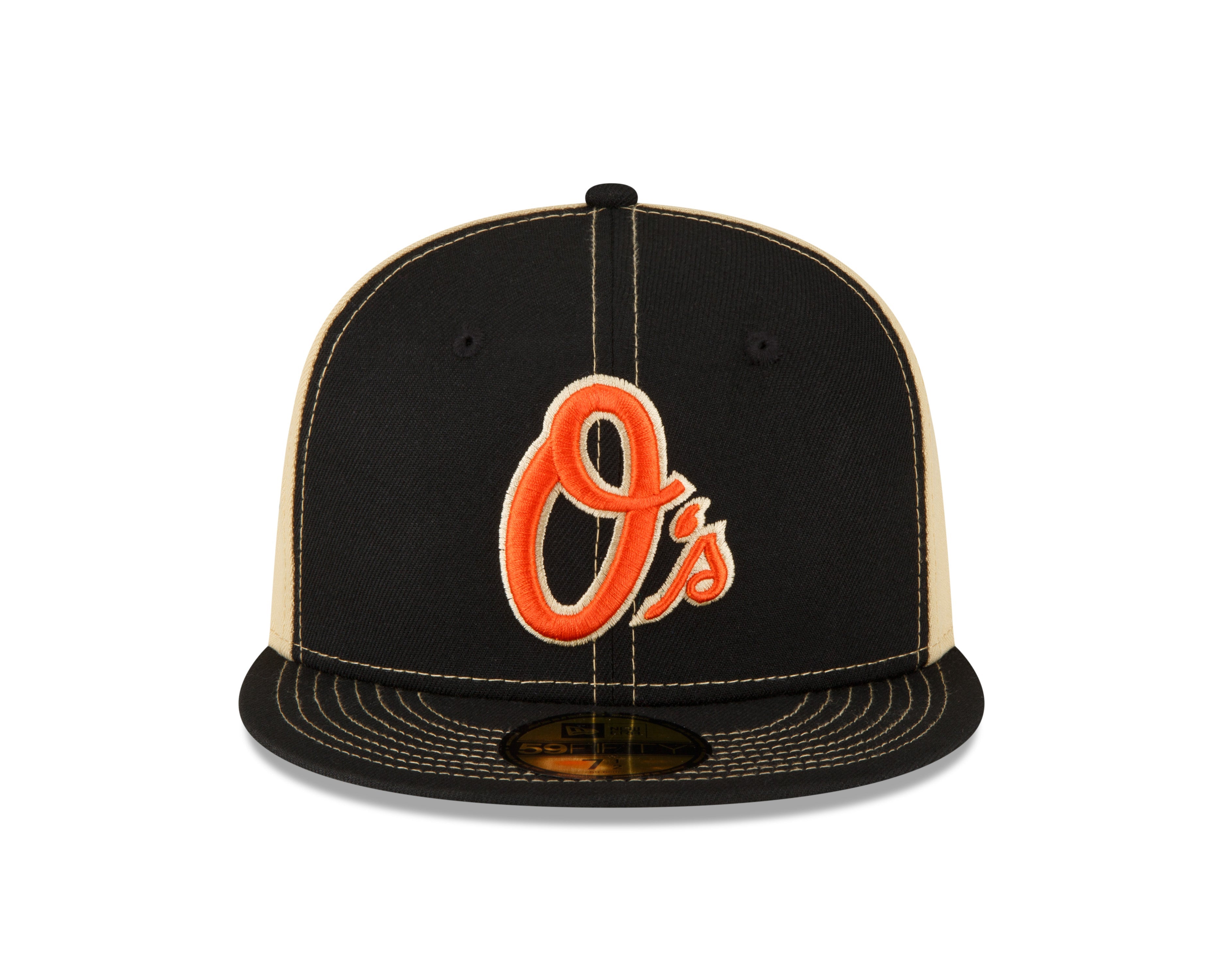 Men s Baltimore Orioles New Era Black Vegas Gold 59FIFTY Fitted Hat Official Team Hat Sports Fan Cap Official NFL Team Hat Football Fan Cap