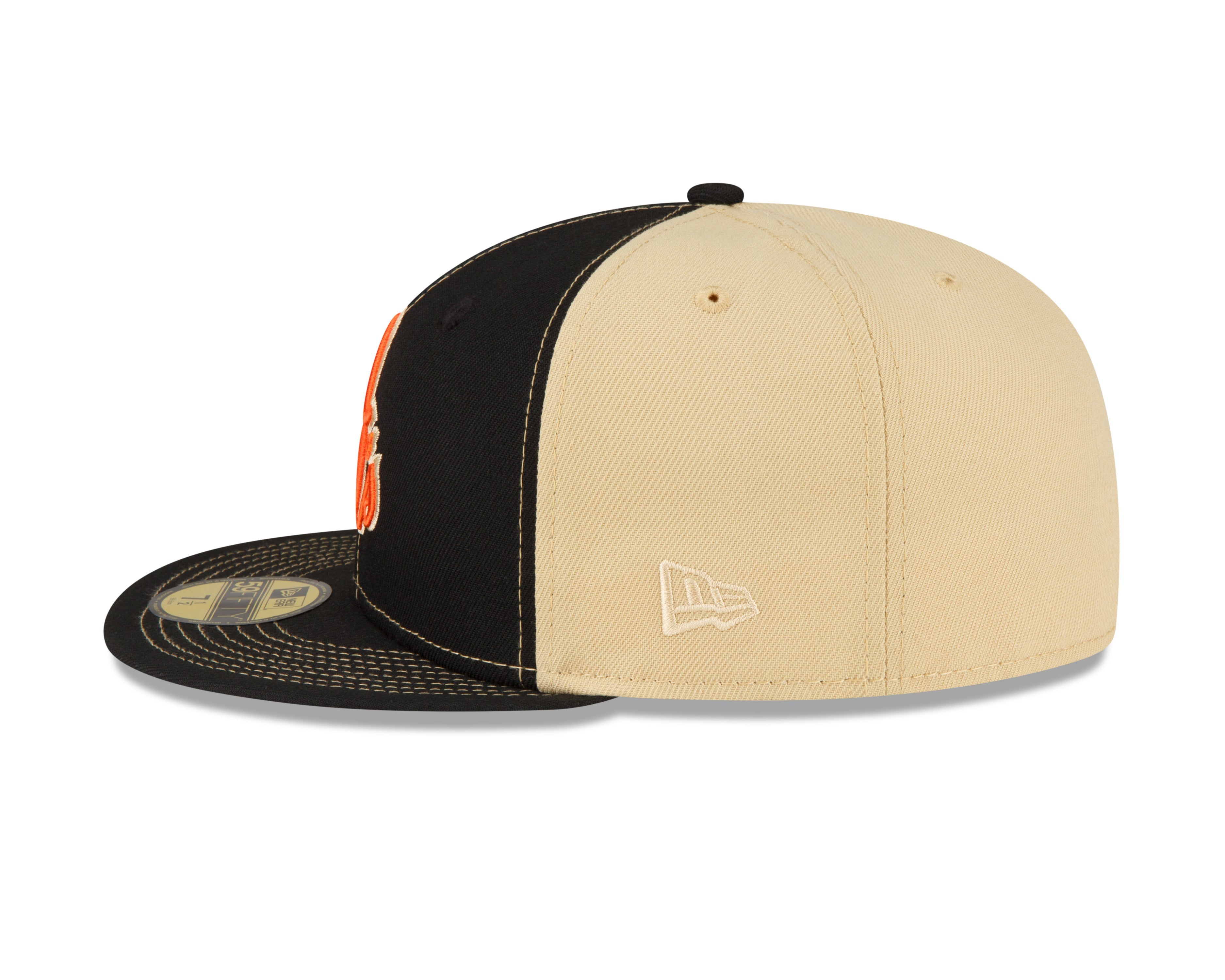 Men s Baltimore Orioles New Era Black Vegas Gold 59FIFTY Fitted Hat Official Team Hat Sports Fan Cap Official NFL Team Hat Football Fan Cap