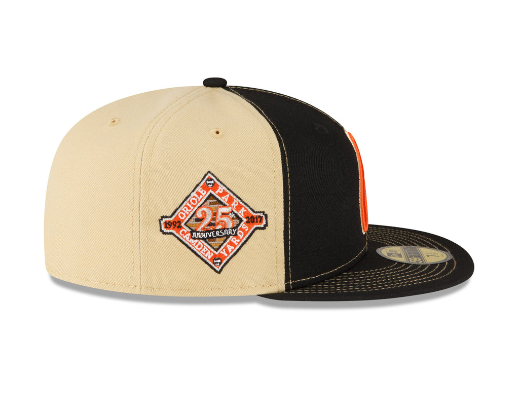 Men s Baltimore Orioles New Era Black Vegas Gold 59FIFTY Fitted Hat Official Team Hat Sports Fan Cap Official NFL Team Hat Football Fan Cap