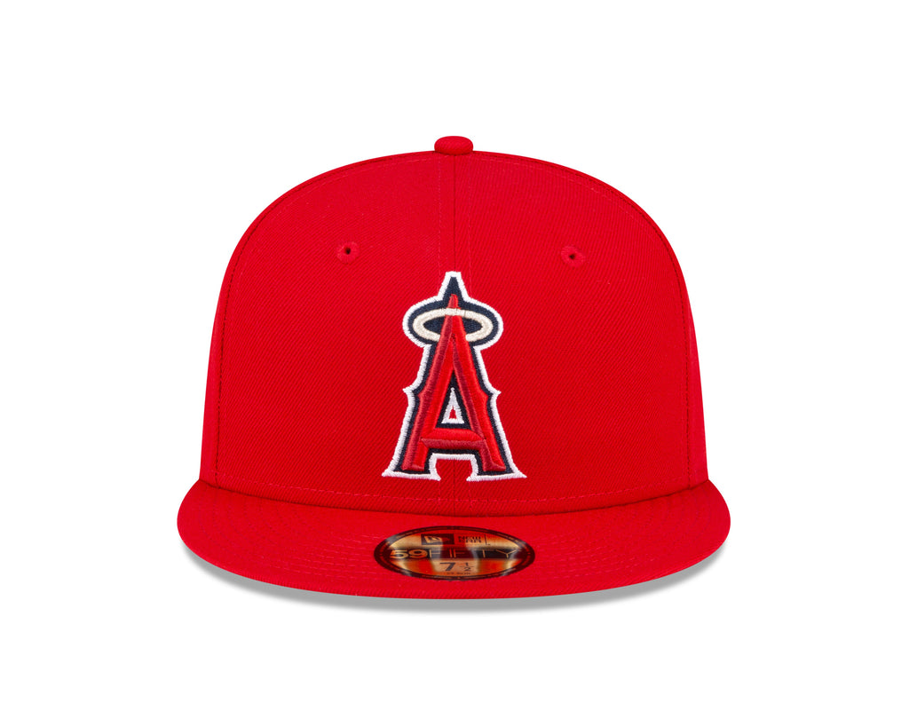 Men s Anaheim Angels New Era Red Game Authentic Collection On-Field 59FIFTY Fitted Hat Official Team Hat Sports Fan Cap Official NFL Team Hat