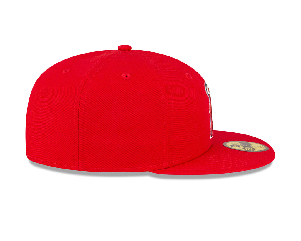 Men s Anaheim Angels New Era Red Game Authentic Collection On-Field 59FIFTY Fitted Hat Official Team Hat Sports Fan Cap Official NFL Team Hat