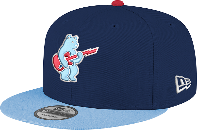 Chicago Cubs New Era Guitar Bear Alternate Navy Sky Blue 9FIFTY Snapback Hat Official Team Hat Sports Fan Cap Official NFL Team Hat Football Fan Cap