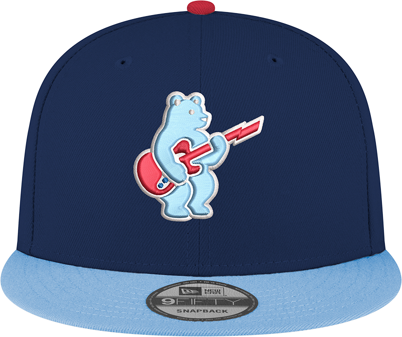 Chicago Cubs New Era Guitar Bear Alternate Navy Sky Blue 9FIFTY Snapback Hat Official Team Hat Sports Fan Cap Official NFL Team Hat Football Fan Cap
