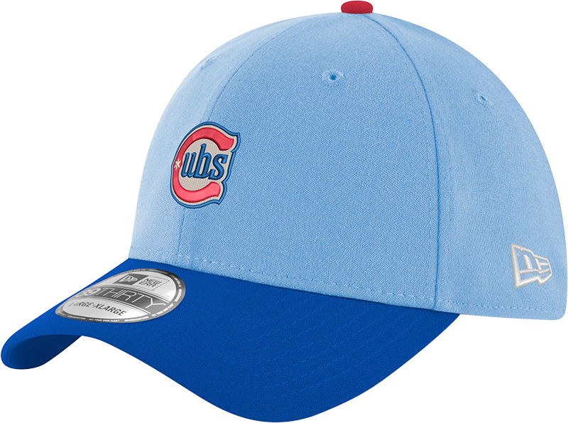 Chicago Cubs 2nd Alternate Sky Blue Royal New Era 39THIRTY Flex Hat Official Team Hat Sports Fan Cap Official NFL Team Hat Football Fan Cap