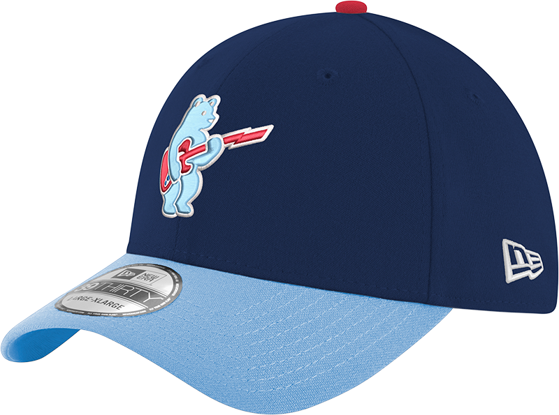Chicago Cubs 2nd Alternate Guitar Bear Navy Sky Blue New Era 39THIRTY Flex Hat Official Team Hat Sports Fan Cap Official NFL Team Hat Football Fan Cap