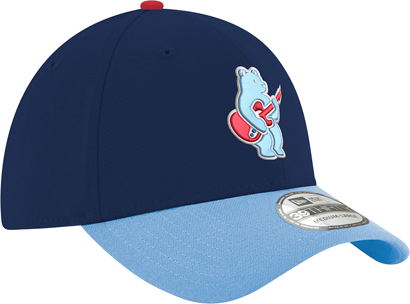 Chicago Cubs 2nd Alternate Guitar Bear Navy Sky Blue New Era 39THIRTY Flex Hat Official Team Hat Sports Fan Cap Official NFL Team Hat Football Fan Cap