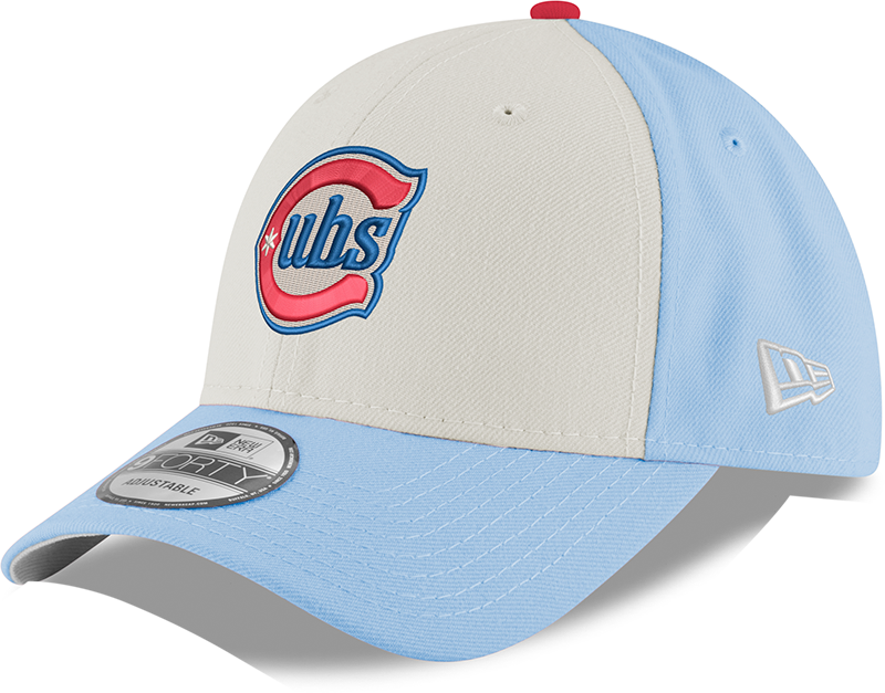 Youth Chicago Cubs Alternate 2 9FORTY Adjustable Chrome Sky Blue Cap By New Era Official Team Hat Sports Fan Cap Official NFL Team Hat Football Fan