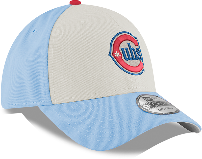 Youth Chicago Cubs Alternate 2 9FORTY Adjustable Chrome Sky Blue Cap By New Era Official Team Hat Sports Fan Cap Official NFL Team Hat Football Fan