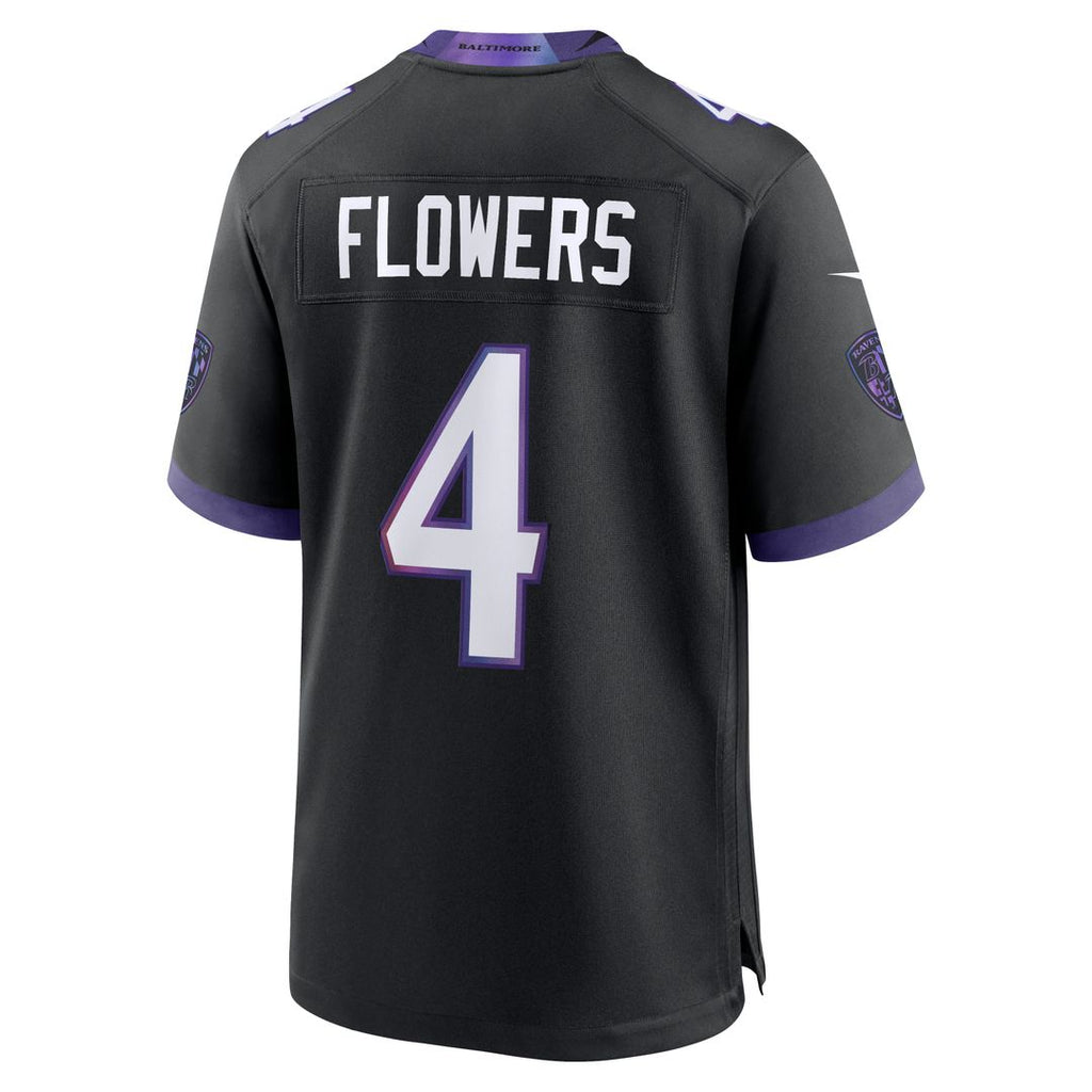 Zay Flowers Baltimore Ravens Nike Alternate Game Jersey - Black