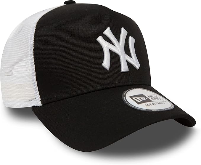 New York Yankees MLB A-Frame Trucker New Era White Black Official Team Hat Sports Fan Cap Official NFL Team Hat Football Fan Cap
