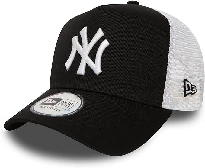 New York Yankees MLB A-Frame Trucker New Era White Black Official Team Hat Sports Fan Cap Official NFL Team Hat Football Fan Cap