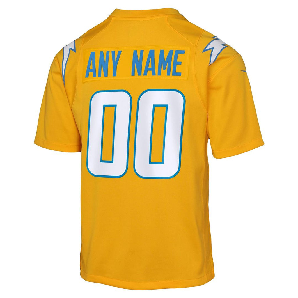 Los Angeles Chargers Nike Youth Alternate Charger Power Game Custom Jersey - Gold