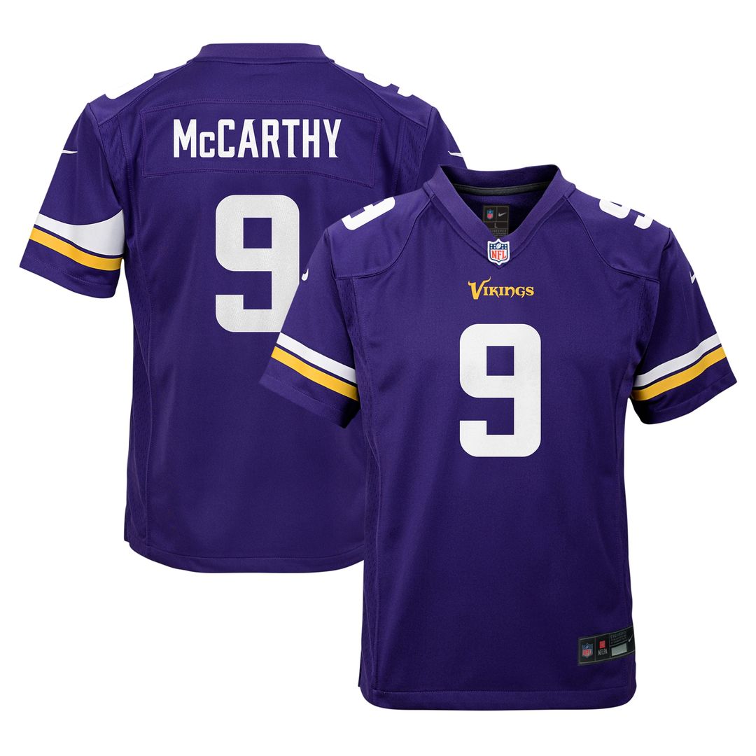 J.J. McCarthy Minnesota Vikings Nike Youth Game Jersey - White