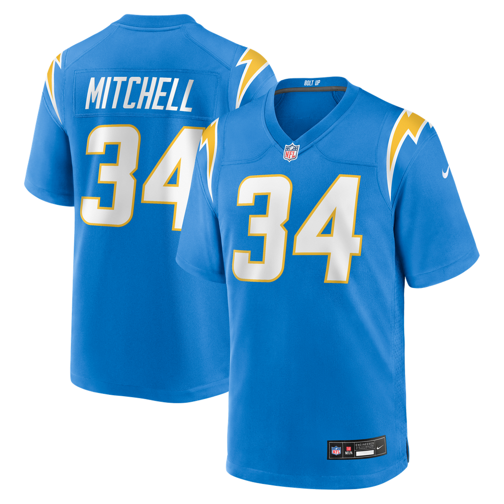 Keaton Mitchell Los Angeles Chargers Nike Team Game Jersey -  Powder Blue