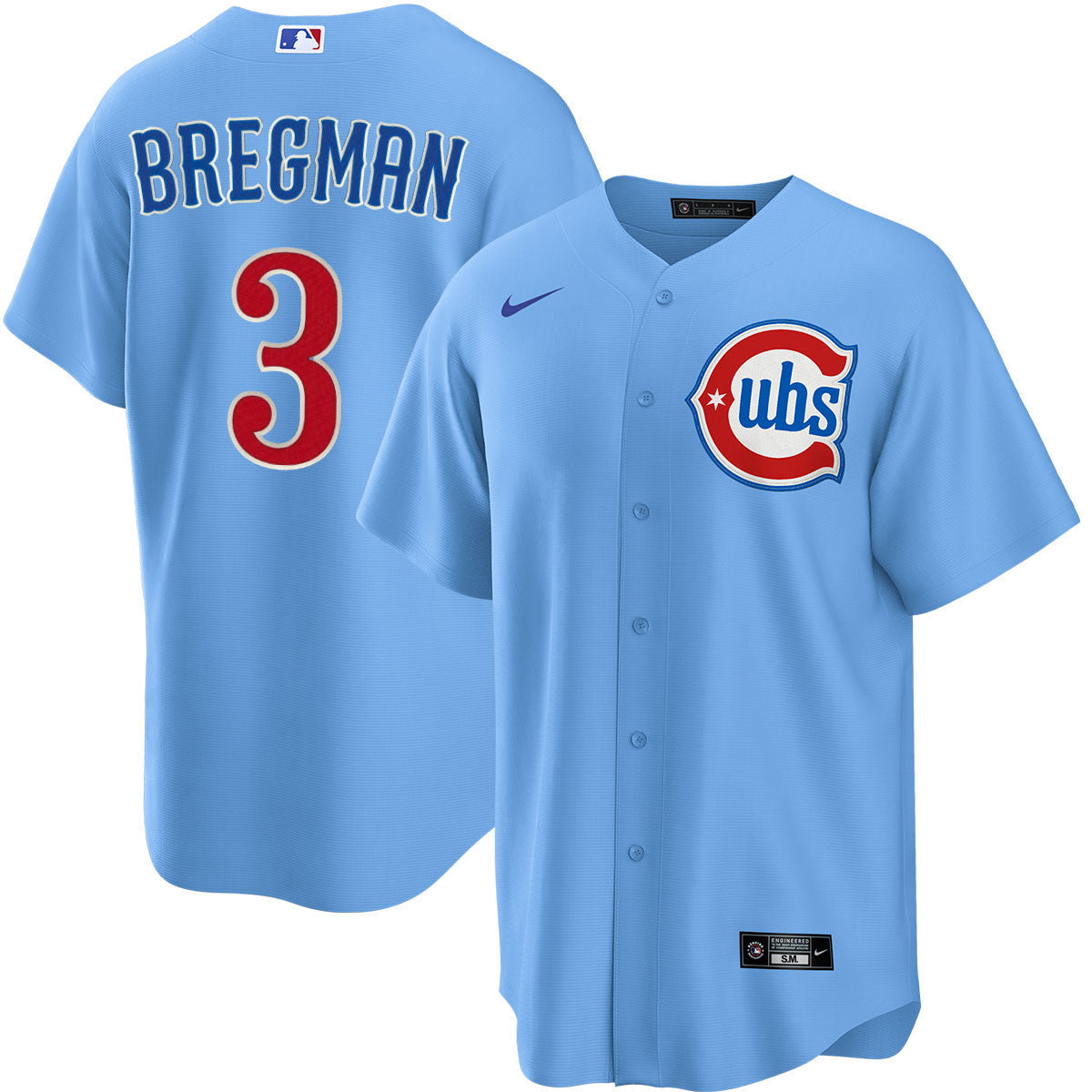 NIKE Men s Chicago Cubs Alex Bregman 3 Light Blue 2nd Alternate Replica Jersey Official Team Jersey Sports Fan Apparel Official NFL Team Jersey