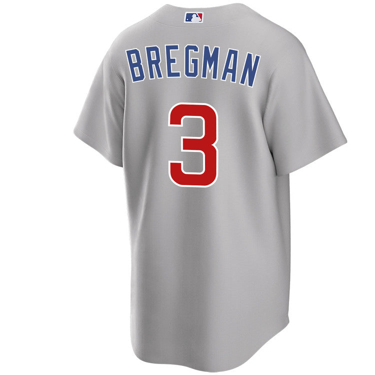 Mens Chicago Cubs Alex Bregman Road Gray Replica Jersey Official Team Jersey Sports Fan Apparel Official NFL Team Jersey Football Fan Apparel