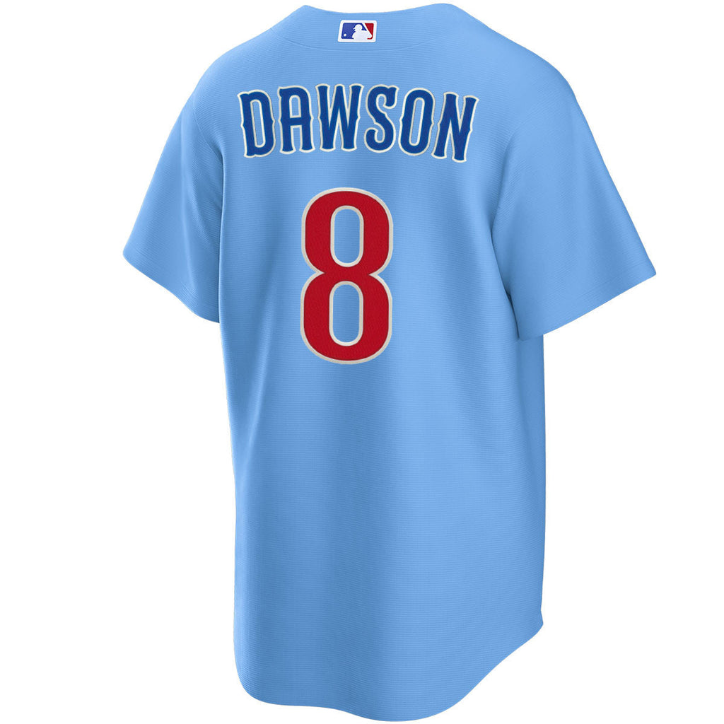 NIKE Men s Chicago Cubs Andre Dawson 8 Light Blue 2nd Alternate Replica Jersey Official Team Jersey Sports Fan Apparel Official NFL Team Jersey