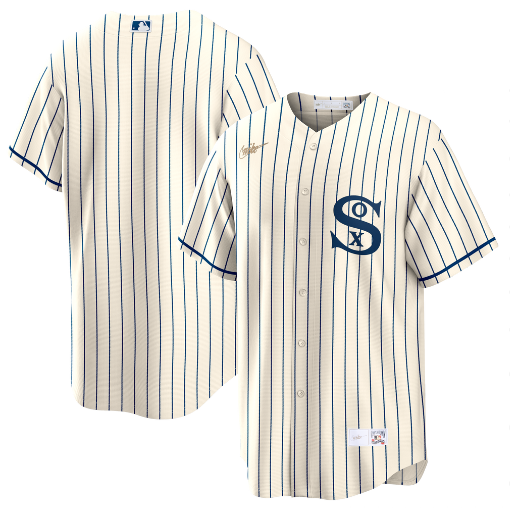 NIKE Men s Chicago White Sox Field of Dreams Cream Cooperstown Collection Blank Replica Jersey Official Team Jersey Sports Fan Apparel Official NFL