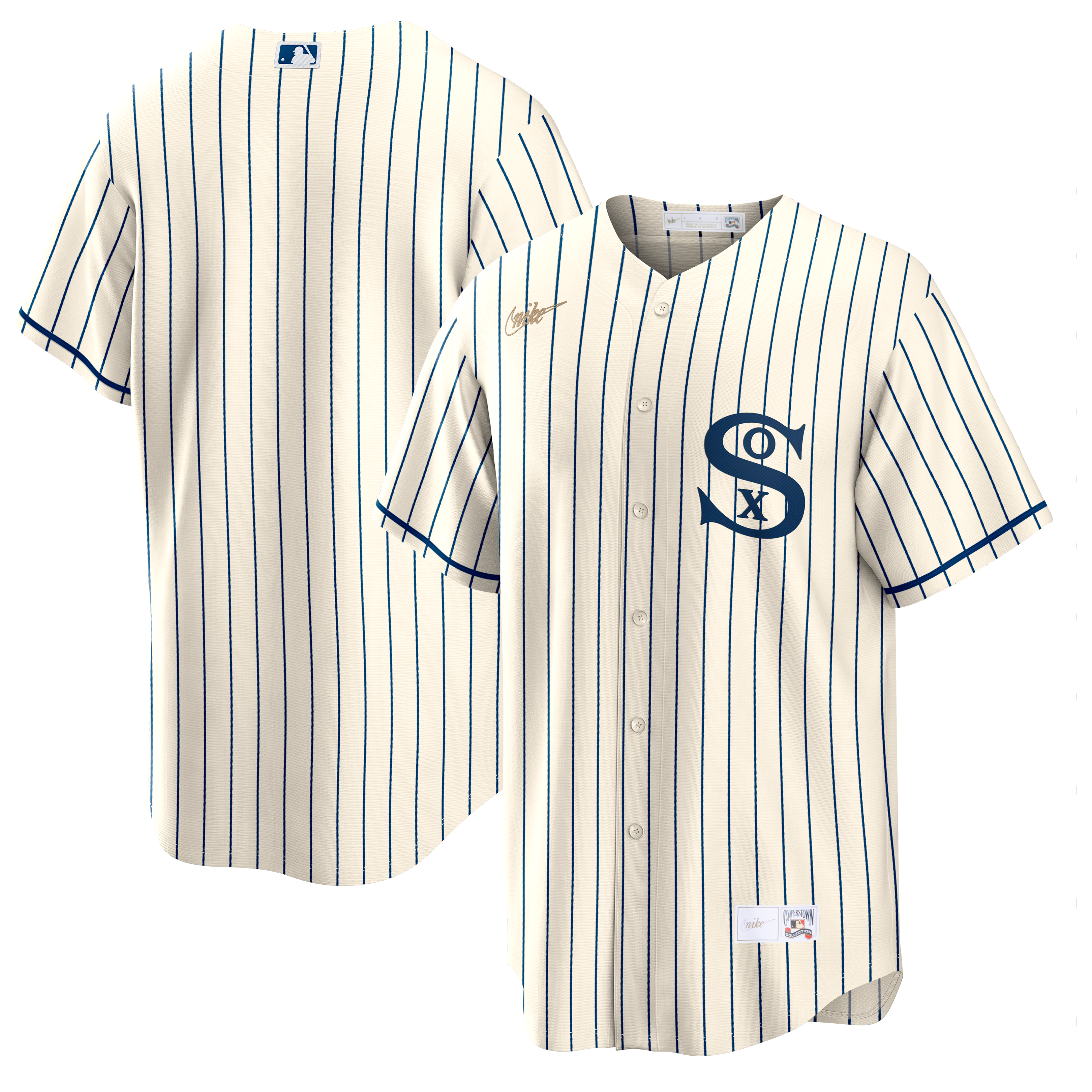 NIKE Men s Chicago White Sox Field of Dreams Cream Cooperstown Collection Blank Replica Jersey Official Team Jersey Sports Fan Apparel Official NFL