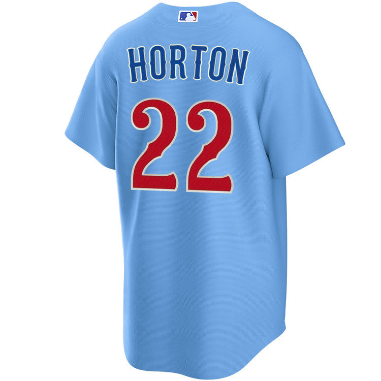 NIKE Men s Chicago Cubs Cade Horton 22 Light Blue 2nd Alternate Replica Jersey Official Team Jersey Sports Fan Apparel Official NFL Team Jersey