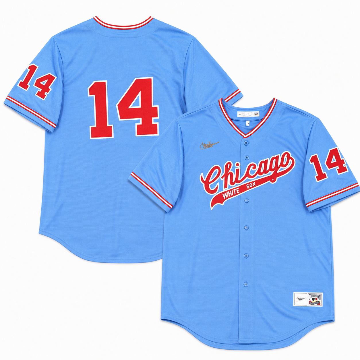 Men s Bill Melton Chicago White Sox Cooperstown Road Powder Blue Red 1972 Premium Stitch Replica Jersey Official Team Jersey Sports Fan Apparel
