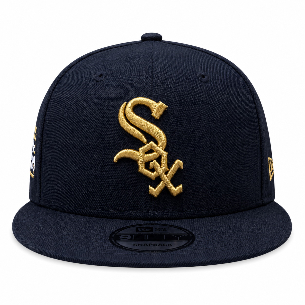 Mens Chicago White Sox New Era Black Gold Rush Cooperstown Collection Black and Gold 9FIFTY Snapback Hat Official Team Hat Sports Fan Cap Official