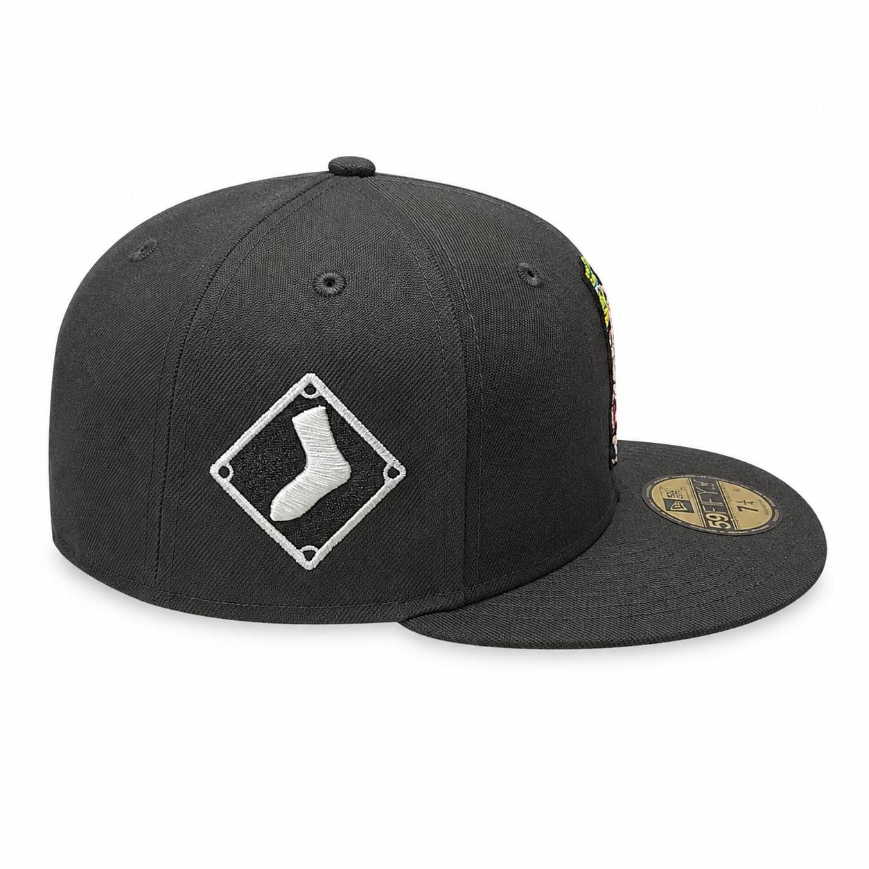 Chicago White Sox Southpaw New Era Black 59FIFTY Fitted Hat Official Team Hat Sports Fan Cap Official NFL Team Hat Football Fan Cap
