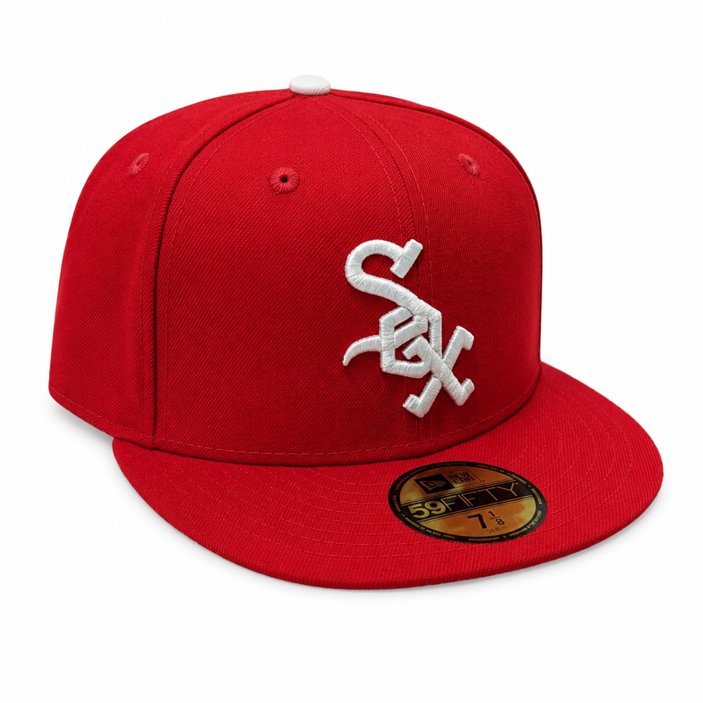 Chicago White Sox Collection 1972 New Era Cooperstown Classics Red 59FIFTY Fitted Hat Official Team Hat Sports Fan Cap Official NFL Team Hat Football