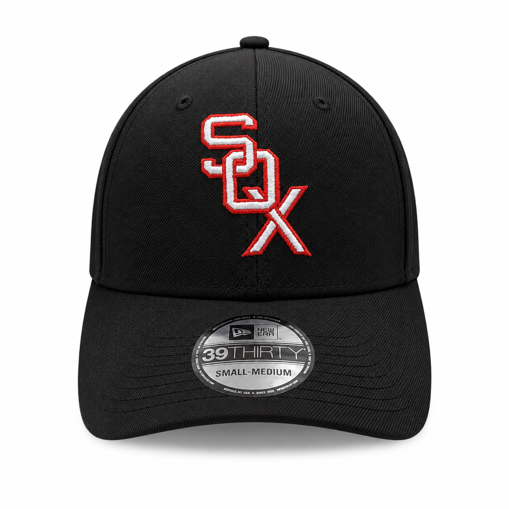 Chicago White Sox 1959 Cooperstown Classics Black 39THIRTY Flex Fit New Era Hat Official Team Hat Sports Fan Cap Official NFL Team Hat Football Fan