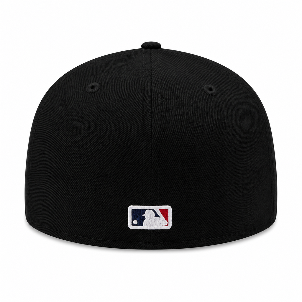 Chicago White Sox New Era Black Pinwheels 59FIFTY Fitted Hat Official Team Hat Sports Fan Cap Official NFL Team Hat Football Fan Cap