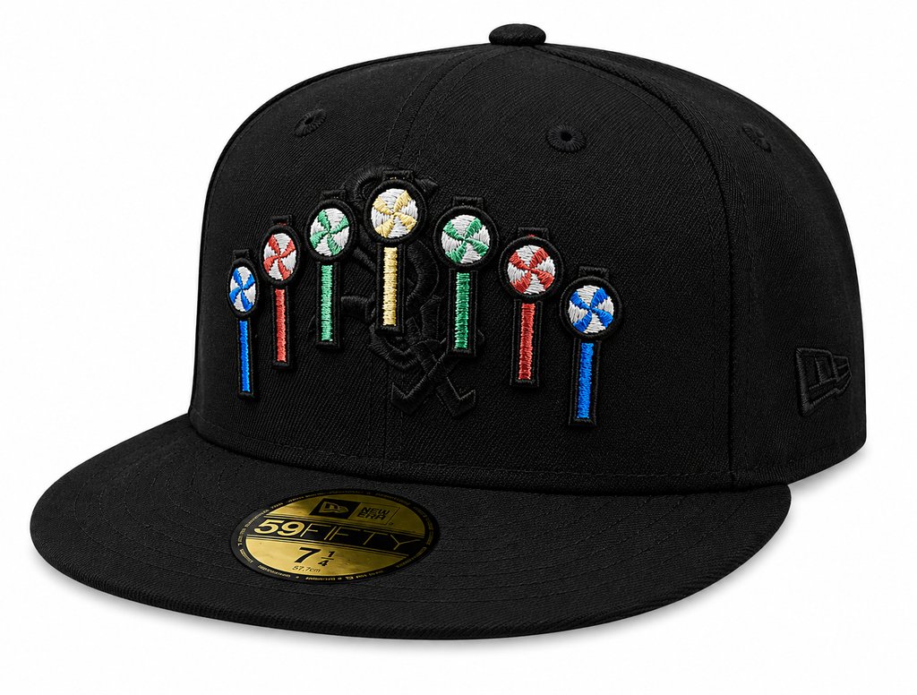Chicago White Sox New Era Black Pinwheels 59FIFTY Fitted Hat Official Team Hat Sports Fan Cap Official NFL Team Hat Football Fan Cap