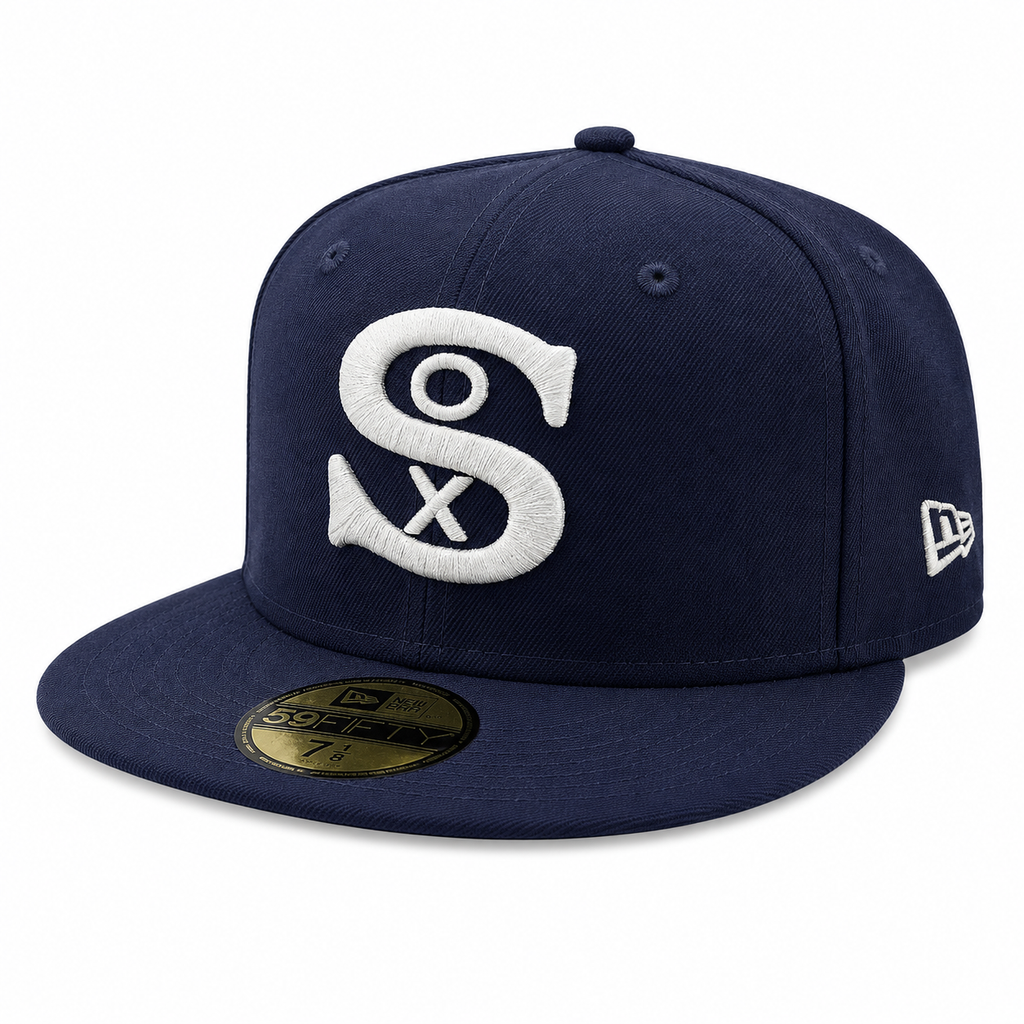 Chicago White Sox 1929 New Era Cooperstown Classics Navy 59FIFTY Fitted Hat Official Team Hat Sports Fan Cap Official NFL Team Hat Football Fan Cap
