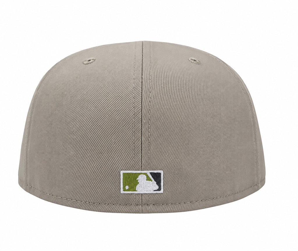 Atlanta Braves New Era 2 Tone Stone Green Bark Sevendust Home inspired 59FIFTY Fitted Hat Official Team Hat Sports Fan Cap Official NFL Team Hat