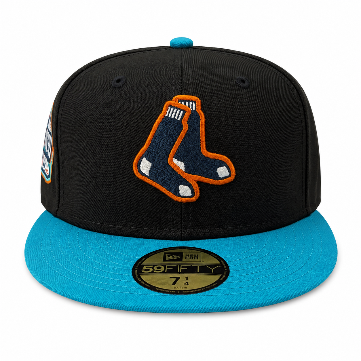 Boston Red Sox New Era Black Pine Hellbilly Deluxe 59FIFTY Fitted Hat Official Team Hat Sports Fan Cap Official NFL Team Hat Football Fan Cap