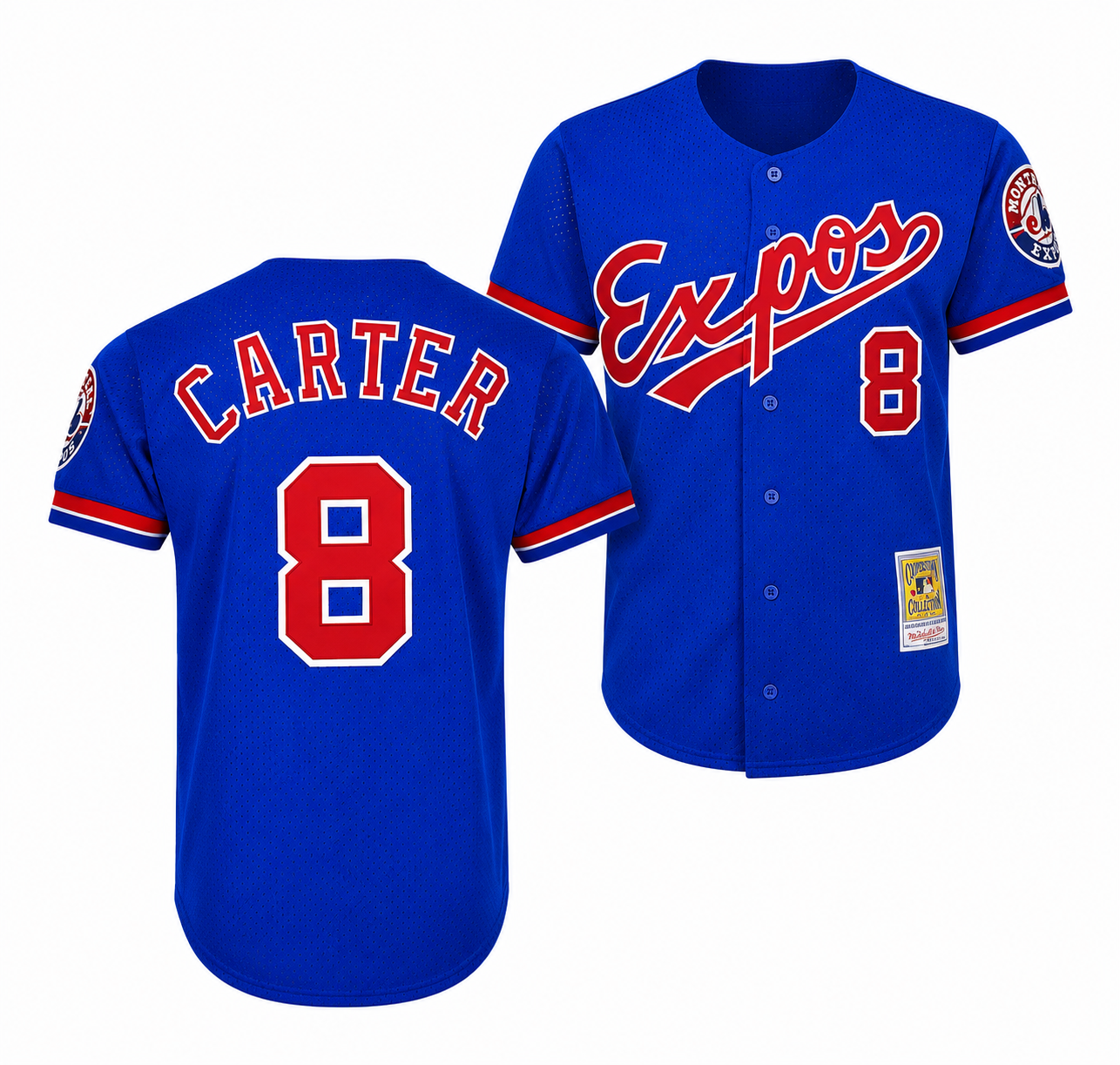 Men s Montreal Expos Gary Carter Mitchell And Ness Royal 1992 Authentic Cooperstown Collection Mesh Batting Practice Jersey Official Team Jersey