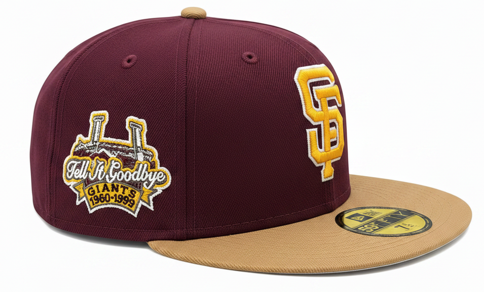 San Francisco Giants New Era Rock Pack 2 Tone Master of Puppets Inspired 59FIFTY Fitted Hat Official Team Hat Sports Fan Cap Official NFL Team Hat