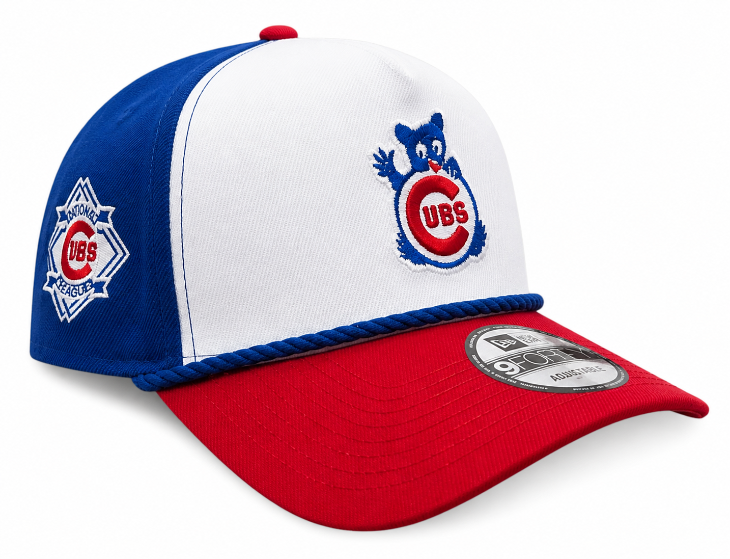 Chicago Cubs New Era Blue A-Frame 150th Anniversary Rope Waving Bear 9FIFTY Snapback Hat Official Team Hat Sports Fan Cap Official NFL Team Hat