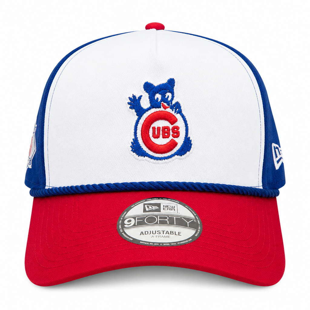 Chicago Cubs New Era Blue A-Frame 150th Anniversary Rope Waving Bear 9FIFTY Snapback Hat Official Team Hat Sports Fan Cap Official NFL Team Hat