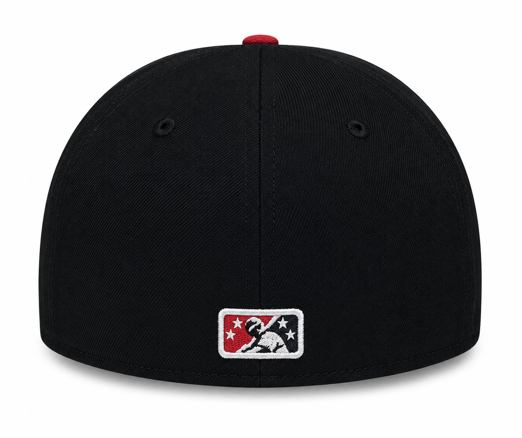 Iowa Cubs New Era MILB 2 Tone Black Red 59FIFTY Fitted Hat Official Team Hat Sports Fan Cap Official NFL Team Hat Football Fan Cap